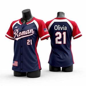 Uniforme de equipo de béisbol de poliéster de malla transpirable con estampado digital totalmente personalizado - Product Image 4