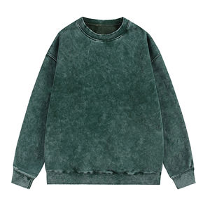 Sudaderas en blanco liso lavado ácido 100% algodón francés Terry ropa de invierno para hombres sudadera de hombro caído de gran tamaño suave y cálido - Product Image 6