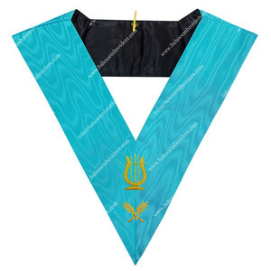 Masonic Regalia Unisex Adulto Collar de Oficial Bordado Rito francés Música Maestro Collar para uso en la Iglesia - Product Image 1