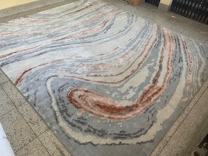 Lujosa alfombra de mezcla de lana y seda de Nueva Zelanda con mechones a mano de 12mm, alfombra grande de oración para puerta en relieve para la mejor experiencia - Product Image 2