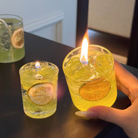 Kleinserienproduktion Personalisierte Valentinstag-Geschenkkerze Zitronen-Aromatherapie im Glasgefäß Wohndekor-Geschenk Gelwachskerze