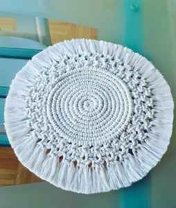 Posavasos de macramé de algodón colorido hecho a mano, posavasos tejido para cocina, decoración del hogar - Product Image 3