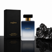 Boîte cadeau de parfum haut de gamme personnalisée en verre transparent dégradé givré, OEM, marque privée