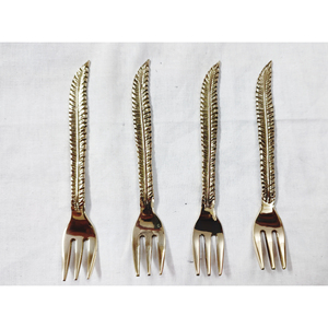 Luxury Brass Fruit Fork <b>Set</b> of 4 for Kitchen Home Restaurant Hand Design Shape Best Quality Flatware Fork Cutlery <b>Set</b> for Hotel - Product Image 4