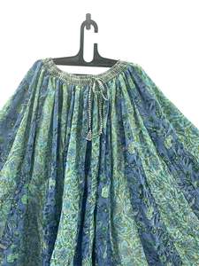 กระโปรงผ้าฝ้ายสไตล์โบฮีเมียนสำหรับผู้หญิงกระโปรงผ้าฝ้ายสไตล์พื้นเมืองโบฮีเมียนมือไม่เหมือนใครพิมพ์ลายดอกไม้เย็บปะติดปะต่อกันดีไซน์พลิ้วไหวใส่สบาย - Product Image 5