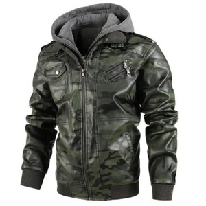 Otoño Casual motocicleta Pu chaquetas de cuero para hombres High Street Style Warm Biker prendas de vestir exteriores piel de oveja cuero a estrenar - Product Image 5