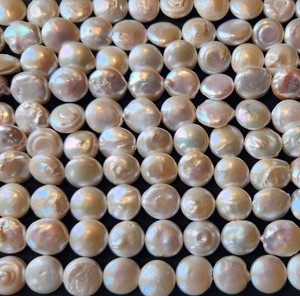 Chaîne de perles naturelles en forme de pièce de monnaie, perles cultivées indiennes non traitées, effet de changement de couleur, fournitures pour la fabrication de bijoux, port quotidien intemporel - Product Image 2