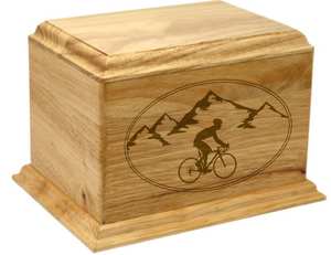 Urne funéraire en bois élégante et personnalisée gravée pour vélo, fournitures funéraires en bois pour cendres humaines - Product Image 6
