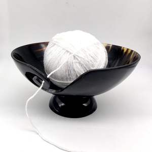 Cuenco de cuerno de hilo hecho a mano y suministros de costura de hilo, soporte de lana grande, cuenco de cuerno hecho de cuerno genuino | Crochet de punto ideal - Product Image 3