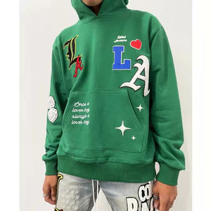 Streetwear sweats à capuche lavés à l'acide sérigraphie 100% coton 400 GSM Logo personnalisé en gros poids lourd épaule tombante sweats à capuche pour hommes - Product Image 6