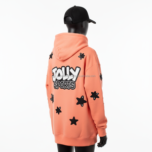 Sweat à capuche en polaire pour femme, 300 GSM, chaud et doux au toucher, logo personnalisé, impression graphique néon, style streetwear, basiques pour femmes - Product Image 5