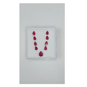 100% ธรรมชาติที่ดีที่สุดที่มีคุณภาพสูงลูกแพร์ตัดสีแดงร้อนขนาด5x7มม. เทียบขนาดอัญมณีหลวมดีสำหรับการทำเครื่องประดับโมซัมบิก - Product Image 2