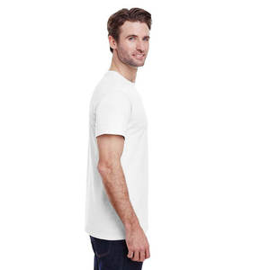 T-shirt à col rond en coton doux classique 100% coton noir - Product Image 5