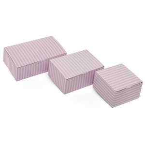 Easy Set-Up Pastry <b>Boxes</b> Pink White Stripes Recycled Cardboard Glossy Lamination Embossing for <b>Snacking</b> Food Featuring Recycled - Product Image 4