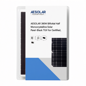 Panneau solaire monocristallin bifacial AESOLAR 380W à demi-cellules - Noir, certifié TUV - Product Image 2