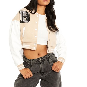 Custom Design Women's Premium Quality Canvas Cotton-Filled Varsity Jackets Long Sports Casual Wear Breathable Front Waterproof - Product Image 1