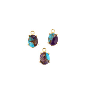 Connecteur de bijoux DIY en gros, rubis de Mohave, turquoise cuivre, ensemble de connecteurs à griffes, connecteur ovale, boucle simple, accessoires en laiton métallique - Product Image 2