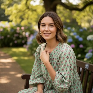 Robe courte en coton imprimé à la main en Inde, pour mariage, festival, designer, kimono long, cadeau d'anniversaire, de Noël, d'anniversaire de mariage pour elle - Product Image 3