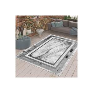 Conjunto de alfombra impresa digital detallada con marco gris-blanco - Product Image 4