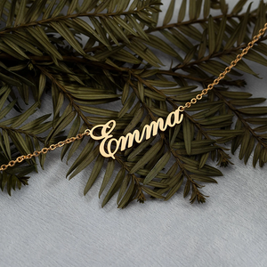 Collana con Ciondolo Personalizzato in Acciaio Inox Placcato Oro con Nome per Ragazze, Gioielli alla Moda con Catena a Maglie per Donne, Vendita all'Ingrosso - Product Image 2