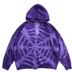 Sudadera con capucha para hombre de alta calidad, personalizada, con apliques, lavada, desgastada, de algodón, estilo vintage, con efecto lavado ácido. - Product Image 4