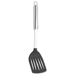 Espátula de Cocina 84x34cm, Utensilio de Acero en Cromo Elegante y Negro, Modelo 2437 - Product Image 1