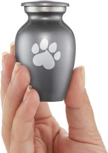 <b>Pet</b> Cremation Urns for Dog and Cat <b>Ashes</b> Memorial Paw Print Urn - Extra Small <b>Keepsake</b> Gray - Product Image 2