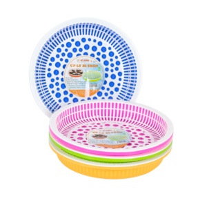 Passoire ronde en plastique perforée pour laver les légumes, panier à fruits, plateau d'égouttage pour la maison, la cuisine, la cantine scolaire, la famille - Product Image 1