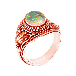 โอปอลแหวนเงินแท้ของออสเตรเลียทำด้วยมือ - Product Image 4