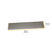 Rejilla de Ventilación para Horno Emuca España, Módulo de 600 mm, Plástico y Aluminio con Piezas de Acero Inoxidable Anodizado, Modelo 8061669