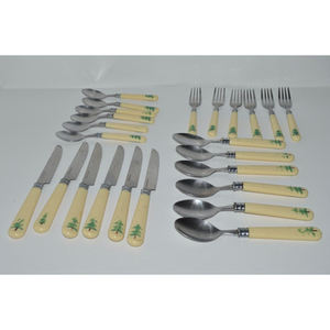 Ensemble de couverts en acier inoxydable poli miroir avec manche en os Couteau à fruits et fourchette Ensemble de couverts Fournitures d'hôtel Couverts Article - Product Image 3