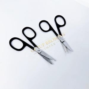 Tijeras para Cejas de Alta Calidad con Recubrimiento de Polvo Negro, Hoja Recta Afilada de Acero Inoxidable, Herramienta de Belleza con Logotipo Personalizado - Product Image 6