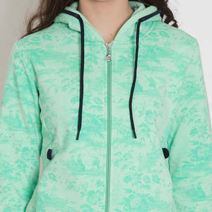 Sweat-shirts à capuche pour femmes en coton 100% de haute qualité, anti-boulochage, respirants, avec logo personnalisable sur le devant - Product Image 2