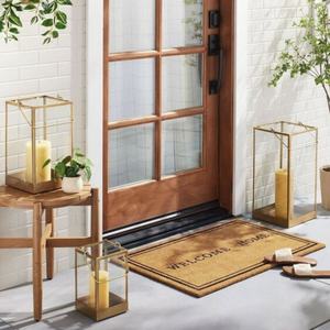 Nordic Square Brass Metal Frame Clear <b>Glass</b> <b>Candle</b> <b>Holder</b> with Gold Finish for Home Decor Christmas Events and Weddings - Product Image 6