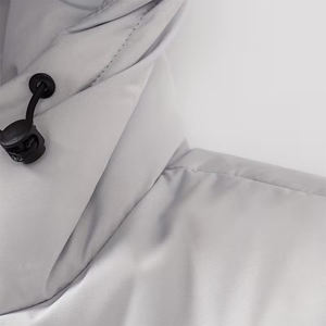 Plus Size <b>Men's</b> <b>Long</b> Waterproof Hooded Puffer Jacket White Color Full Zip up Casual Windproof with Four Zipper Pockets - Product Image 4