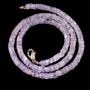 AAA + Collier de perles de pierre de lune arc-en-ciel blanc naturel Heishi lisse (pneu) composants de bijoux en pierre de qualité supérieure - Product Image 4