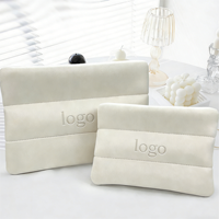 Sac à maquillage en néoprène élégant et grand, avec logo personnalisé, fermeture à glissière, sac de rangement écologique pour gloss à lèvres et cosmétiques pour femmes