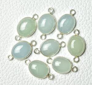 Plata de Ley 925, 8x10mm, cabujón Natural aguamarina, corte de bisel ovalado, ajuste de enlace, conectores de dijes, fabricación de collar, collar - Product Image 5