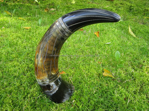 Corne à boire polie fabriquée à la main de haut niveau Stein Artisanat naturel de qualité supérieure pour les amateurs de bière et d'hydromel - Product Image 3