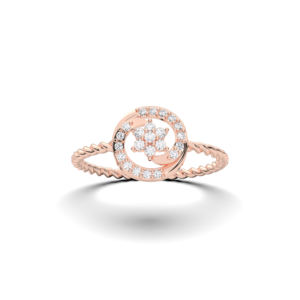 Anillo de diamante de corte redondo de moissanita de 0,13 quilates, juego de racimo floral en oro sólido de 10K, 14 y 18K con Juego de puntas hecho en" - Product Image 6