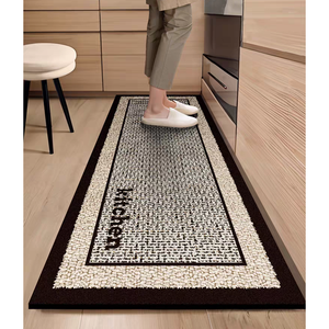 Ensemble de tapis de cuisine personnalisés à motifs floraux, absorbant l'eau, dessus en polyester, dos antidérapant en caoutchouc, protection de sol rembourrée pour Noël - Product Image 2