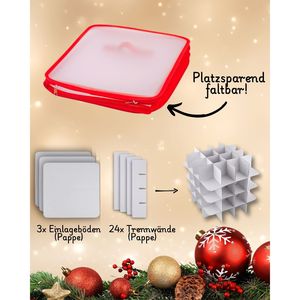 Caja de Almacenamiento para Adornos de Árbol de Navidad Roja de 64 Piezas - Product Image 1