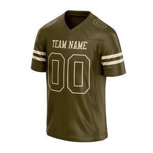 Maillot de football américain personnalisé pour homme, col en V, manches courtes, nom et numéro de l'équipe, sublimation, polyester respirant, coupe classique - Product Image 3