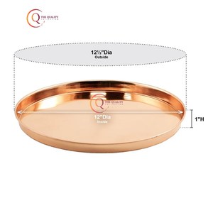 Bandeja de servicio de cobre hecha a mano, bandeja redonda Vintage grande con diseño elegante, bandeja decorativa de diseño Simple chapada DE LA India - Product Image 4