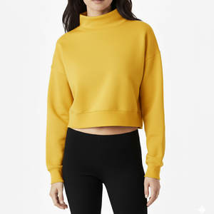 Nueva Sudadera Personalizada para Mujer, Tejida, con Tie-Dye, Logotipo Frontal, Corte Cuadrado, Cuello Alto Simulado, Sin Forro, de Algodón, para Otoño/Invierno - Product Image 3