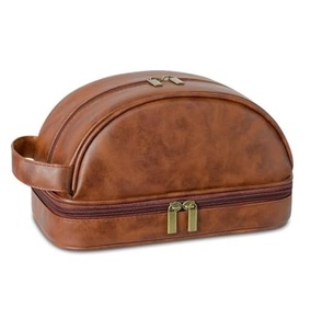 Fashionable Waterproof Leather <b>Travel</b> <b>Toiletry</b> <b>Bag</b> Custom Logo Multi-Functional Cosmetic Makeup Case with Zipper Closure - Product Image 6