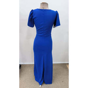Vestido Maxi de Crepé con Cuello Cuadrado y Detalle Cruzado de Manga Corta para Mujer, de Jane's, para Fiestas Nocturnas Elegantes - Product Image 6