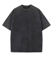 T-shirt tricoté pour homme, nouveau design, délavé à l'acide, 100% coton, respirant, anti-rétrécissement, col rond, coupe classique, manches courtes, haute qualité