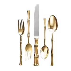 Juego de cubiertos de metal de diseño moderno con mango de latón antiguo Juego de cubiertos de metal de Venta caliente de alta calidad - Product Image 4