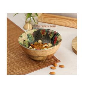 Vente en gros d'ustensiles de cuisine multifonctions en forme d'ananas bol de service à salade en bois et émail disponible chez SCI - Product Image 1